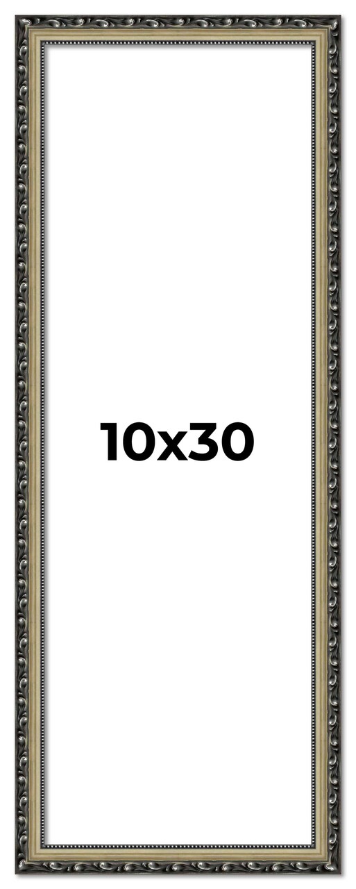 10x30 Museum-Quality Picture Frame with UV-Resistant Acrylic & Acid-Free Backing, Available in 4 Finishes - Gold, Silver, Bronze, and Black